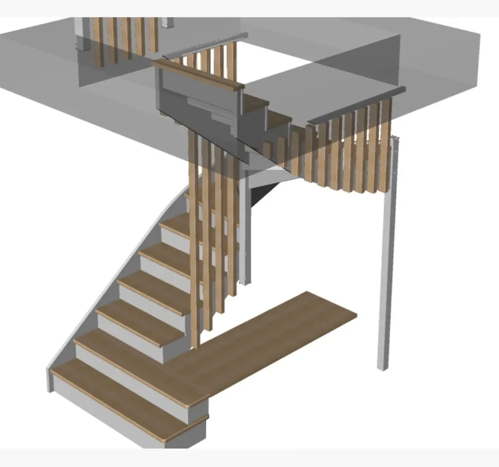 Modélisation 3D de l'escalier sur mesure